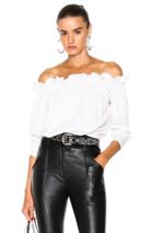 3.1 Phillip Lim Off Shoulder Ruffle T-shirt In White