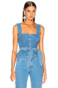 Nanushka Kaiko Top In Denim Light,blue