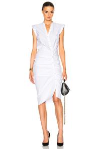 Veronica Beard Ruched Shirt Dress In White