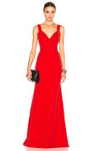 Victoria Beckham Double Crepe Camisole Floor Length Dress In Red