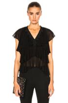 Givenchy Layered Ruffle Blouse In Black