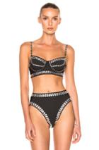 Norma Kamali Underwire Bikini Top W/ Rhinestones In Black