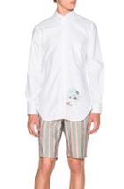 Thom Browne Classic Button Down Shirt With Palace Embroidery In White