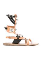 Ancient Greek Sandals X Peter Pilotto Leather Low Gladiator Sandals In Black,neutrals