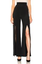 Cushnie Et Ochs Crepe High Waisted Front Slit Pants In Black