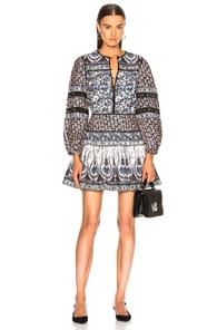 Sea Gemma Long Sleeve Peasant Dress In Floral,blue