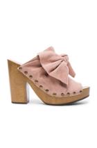 Ulla Johnson Suede Stevie Clogs In Pink