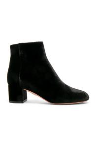 Aquazzura Velvet Brooklyn Booties In Black