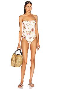 Zimmermann Honour Balconette Swimsuit In Floral,neutral