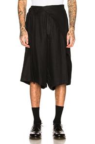 Yohji Yamamoto Side Wrap Short In Black