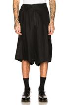Yohji Yamamoto Side Wrap Short In Black