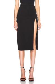 Cushnie Et Ochs Power Stretch Viscose Slit Skirt In Black