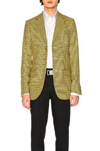 Raf Simons Elongated Blazer In Plaid,yellow