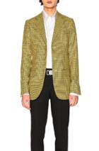 Raf Simons Elongated Blazer In Plaid,yellow