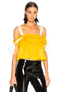 Philosophy Di Lorenzo Serafini Attached Tie Sleeve Blouse In Yellow