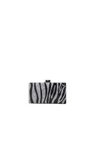 Edie Parker Jean Zebra Clutch In Animal Print,black,metallics