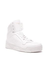 Givenchy Leather High Top Tyson Sneakers In White