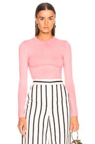 Joostricot Bodycon Crew Neck Sweater In Pink