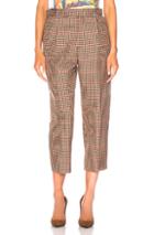 Monse Pleated Trouser Pant In Brown,neutral,plaid