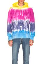 Champion Reverse Weave Tie Dye Hooded Sweatshirt In Blue,ombre & Tie Dye,pink,yellow
