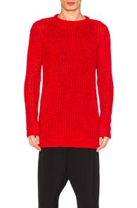 Rick Owens Oversized Round Neck Sweater In Red