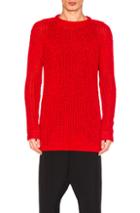 Rick Owens Oversized Round Neck Sweater In Red