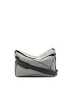 Loewe Xl Leather Puzzle Bag In Gray