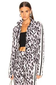 Norma Kamali Side Stripe Turtle Jacket In Animal Print,black,gray