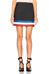 J.w. Anderson A Line Mini Skirt In Black,stripes