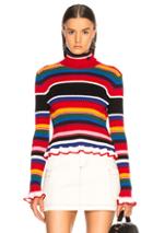 Msgm Striped Sweater In Stripes,red
