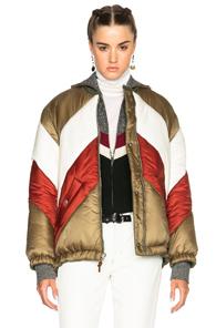 Isabel Marant Etoile Celia Puff Jacket In Green,stripes