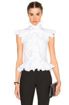Alexander Mcqueen Ruffle Peplum Shirt In White