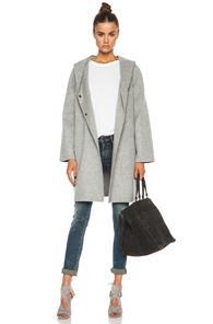 Vince Hooded Wool-blend Coat In Gray