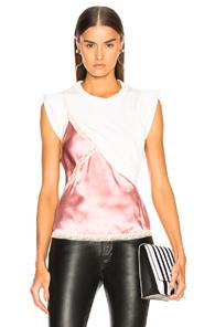 Alexander Wang T Shirt Hybrid Cami Top In Pink,white