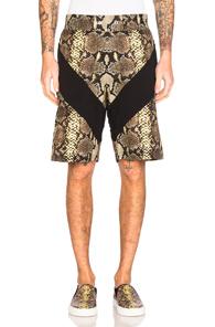 Givenchy Snake Print Bermuda Shorts In Animal Print,yellow,brown