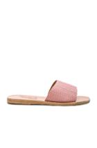 Ancient Greek Sandals Snakeskin Embossed Taygete Sandals In Pink,animal Print