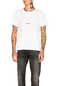 Saint Laurent Logo Tee In White