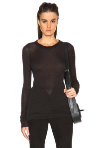 Rick Owens Long Sleeve Rib Tee In Black