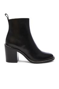 Givenchy Double Chain Leather Booties In Black