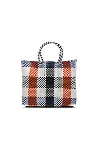 Truss Small Crossbody Bag In Blue,orange,white,checkered & Plaid