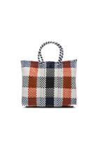 Truss Small Crossbody Bag In Blue,orange,white,checkered & Plaid
