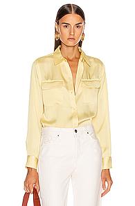 Equipment Slim Signature Top In Yellow