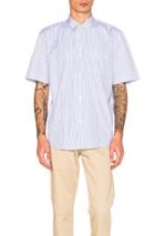 Our Legacy Short Sleeve Shirt In Blue,stripes