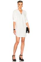 Alexander Wang Barbell Pierced V Neck Dress In White