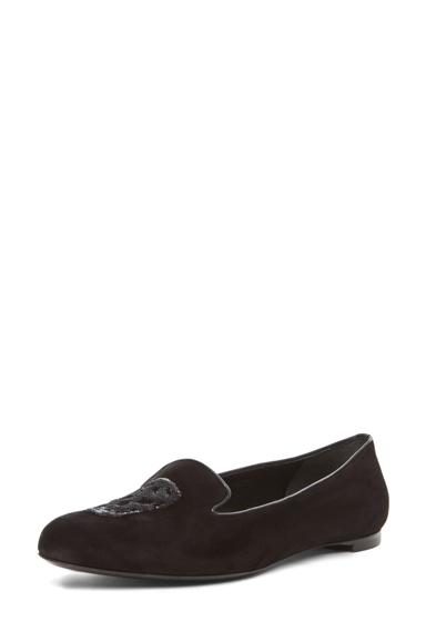 Alexander Mcqueen Suede Slipper In Black