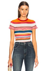 Rag & Bone Katie Tee In Blue,orange,red,stripes