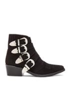 Toga Pulla Suede Buckled Booties In Black