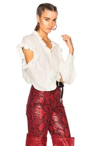 Magda Butrym Forli Blouse In Neutrals,white
