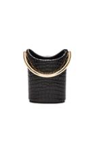Stella Mccartneyalter Croc Bucket Bag In Black,animal Print