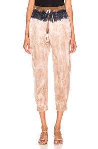 Raquel Allegra Drawstring Pant In Blue,brown,neutral,tie Dye